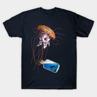 Mystical Jellyfish - Woman in a Bottle T-Shirt